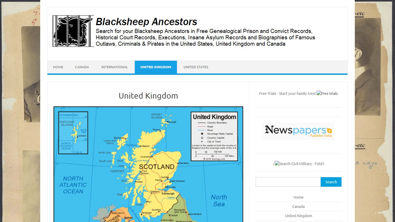 United Kingdom – Blacksheep Ancestors